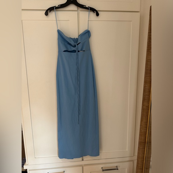 NWT Zara Cut Out Midi Dress Blue Halter XS - Picture 9 of 13